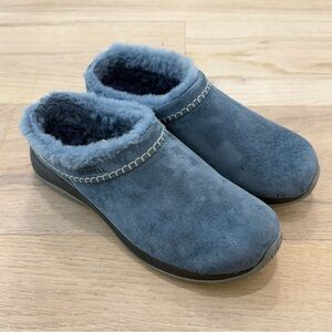 Merrell Encore Ice 5 Women's Blue Suede Shearling-Lined Slip-On Clog size 10